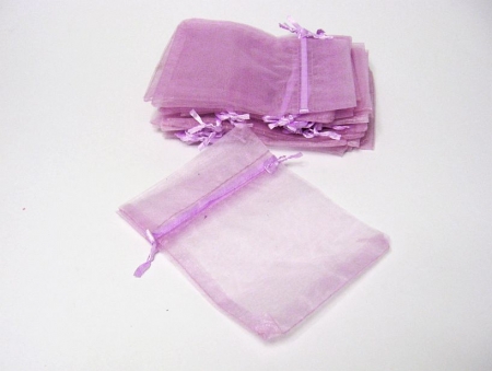 Organza Säckchen Violett mit Zugband 13x10 cm
